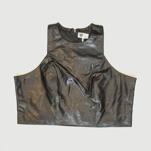 Lita By Ciara Black Leather Tops High End Revolve Brand size XXL NWT MRSP $198